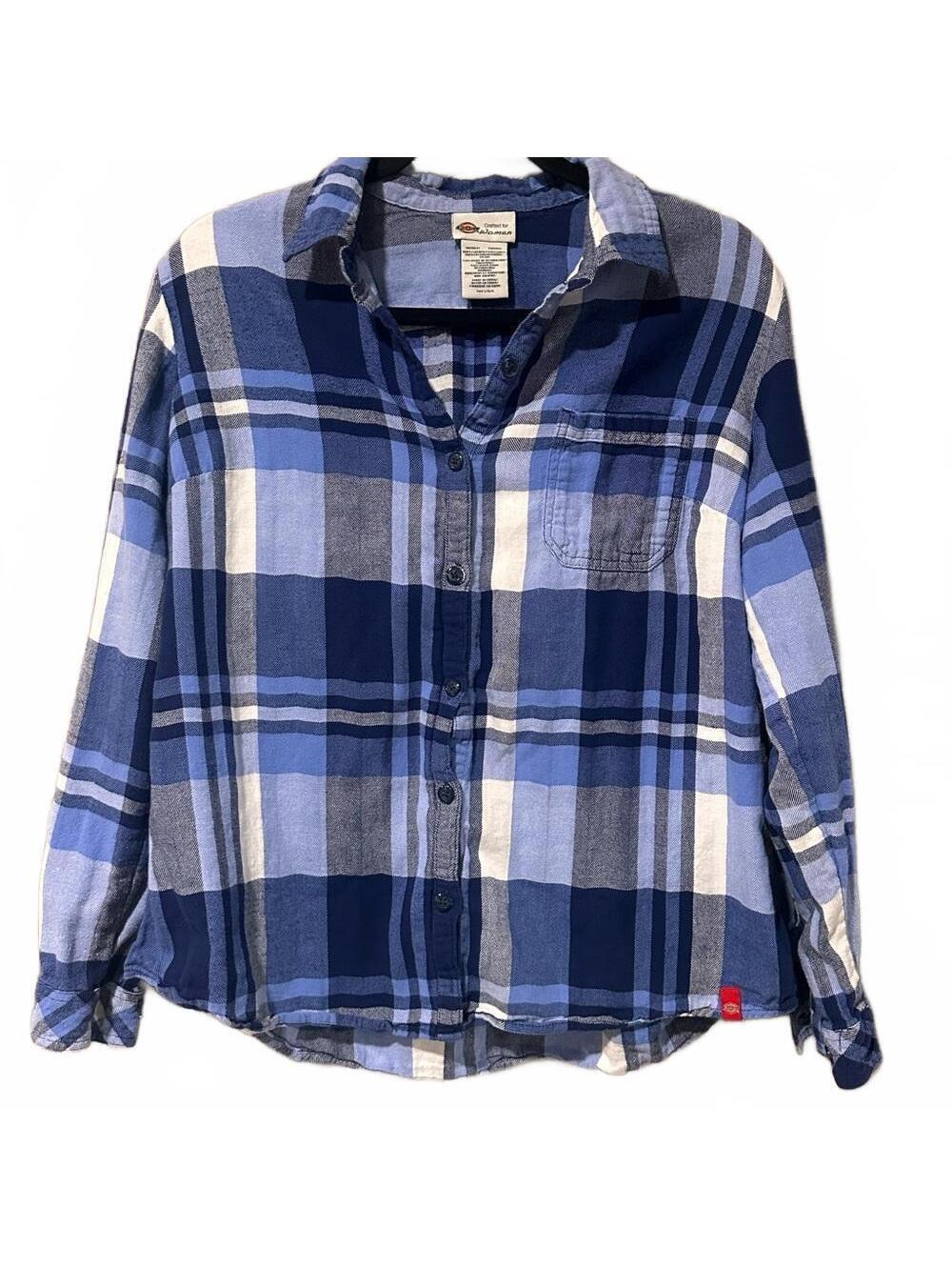 Dickies for Women Blue Plaid Utility Jacket